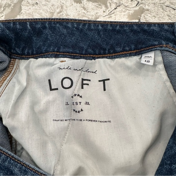 LOFT Midi-Length Denim Skirt, Size 12 - Picture 2 of 10